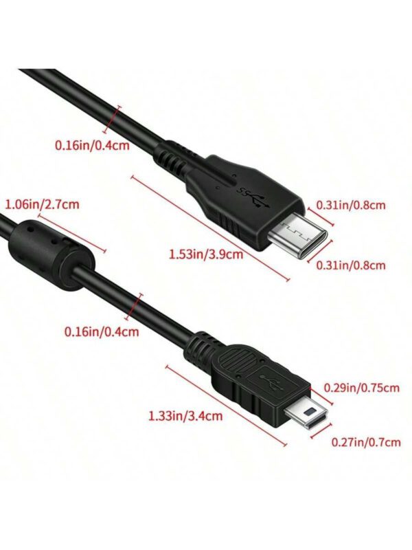 EDEKOY CÃ¢ble de camÃ©ra noir Edekoy 1M MINI5P-TypeC, convient aux smartphones avec interface de type C et aux appareils photo Canon, cÃ¢ble de chargement USB, transfert de donnÃ©es rapide, conception durable et flexible, sans batterie nÃ©cessaire, mode USB pour un transfert facile de photos et de vidÃ©os. MINI5P-TypeC est compatible avec Canon EOS D30, D20, D10, SX60, SX520, SD110, A2500, 5DS, T6I, HF100, R300 et d'autres appareils photo reflex numÃ©riques. â€“ Image 4