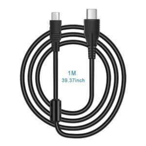 EDEKOY Câble de caméra noir Edekoy 1M MINI5P-TypeC, convient aux smartphones avec interface de type C et aux appareils photo Canon, câble de chargement USB, transfert de données rapide, conception durable et flexible, sans batterie nécessaire, mode USB pour un transfert facile de photos et de vidéos. MINI5P-TypeC est compatible avec Canon EOS D30, D20, D10, SX60, SX520, SD110, A2500, 5DS, T6I, HF100, R300 et d'autres appareils photo reflex numériques.