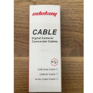 EDEKOY Câble de caméra noir Edekoy 1M MINI5P-TypeC, convient aux smartphones avec interface de type C et aux appareils photo Canon, câble de chargement USB, transfert de données rapide, conception durable et flexible, sans batterie nécessaire, mode USB pour un transfert facile de photos et de vidéos. MINI5P-TypeC est compatible avec Canon EOS D30, D20, D10, SX60, SX520, SD110, A2500, 5DS, T6I, HF100, R300 et d'autres appareils photo reflex numériques.