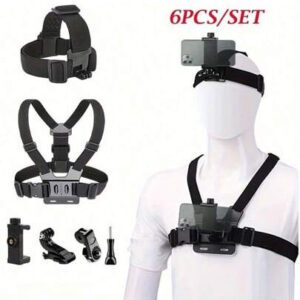 6 pièces Kit de support de clip de caméra d'action pour Gopro/Téléphone/Osmo Action, accessoires de caméra de sport