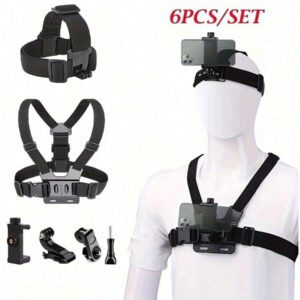 6 pièces Kit de support de clip de caméra d'action pour Gopro/Téléphone/Osmo Action, accessoires de caméra de sport