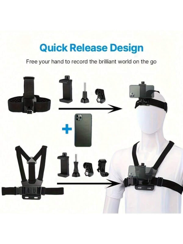 6 piÃ¨ces Kit de support de clip de camÃ©ra d'action pour Gopro/TÃ©lÃ©phone/Osmo Action, accessoires de camÃ©ra de sport â€“ Image 3