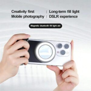 Poignée de téléphone compatible Bluetooth Magsafe, poignée d'appareil photo, stabilisateur de selfie, poignée de selfie pour iPhone Vlog