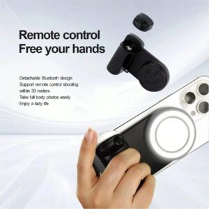 Poignée de téléphone compatible Bluetooth Magsafe, poignée d'appareil photo, stabilisateur de selfie, poignée de selfie pour iPhone Vlog