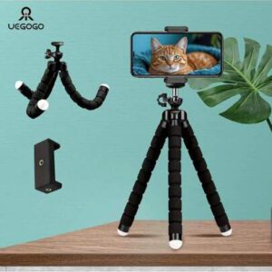 UEGOGO UEGOGO Trépied portable et flexible pour téléphone - Rotation à 360°, trépied mini réglable pour smartphones et enregistrement vidéo à distance, Vlogging, sans pile nécessaire. Trépied compact, jambes réglables, trépied pour smartphone