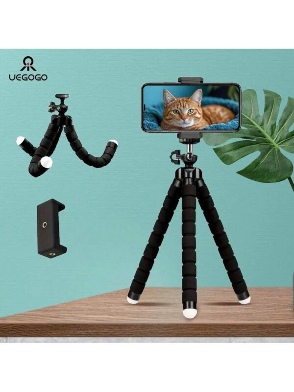UEGOGO UEGOGO TrÃ©pied portable et flexible pour tÃ©lÃ©phone - Rotation Ã  360Â°, trÃ©pied mini rÃ©glable pour smartphones et enregistrement vidÃ©o Ã  distance, Vlogging, sans pile nÃ©cessaire. TrÃ©pied compact, jambes rÃ©glables, trÃ©pied pour smartphone â€“ Image 2