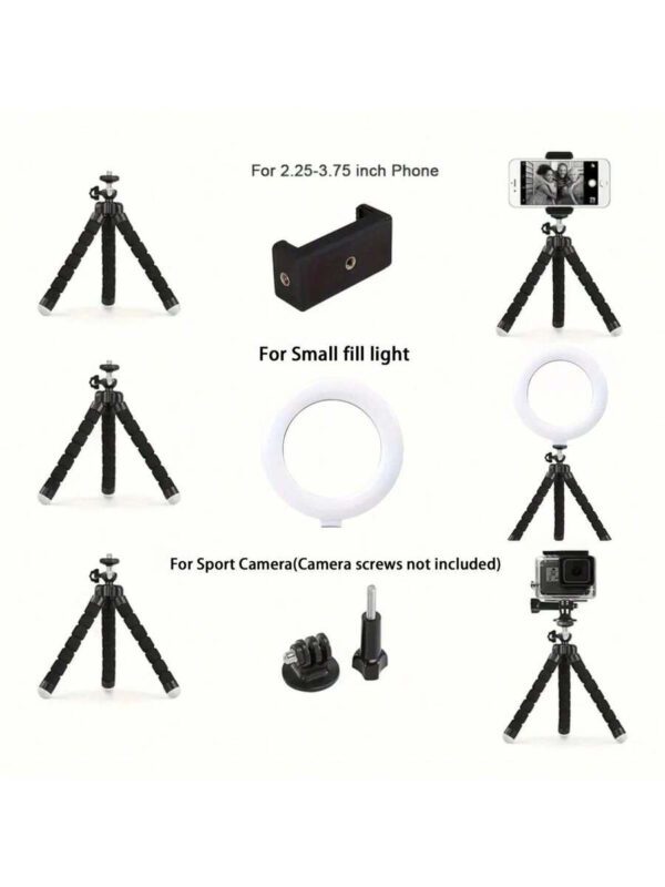 UEGOGO UEGOGO TrÃ©pied portable et flexible pour tÃ©lÃ©phone - Rotation Ã  360Â°, trÃ©pied mini rÃ©glable pour smartphones et enregistrement vidÃ©o Ã  distance, Vlogging, sans pile nÃ©cessaire. TrÃ©pied compact, jambes rÃ©glables, trÃ©pied pour smartphone â€“ Image 7