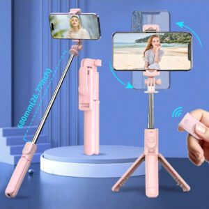 AXNEN Trépied perche à selfie portable, support de téléphone avec télécommande sans fil, pour la photographie et l'enregistrement vidéo, compatible avec les téléphones Apple et Android