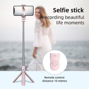 AXNEN Trépied perche à selfie portable, support de téléphone avec télécommande sans fil, pour la photographie et l'enregistrement vidéo, compatible avec les téléphones Apple et Android