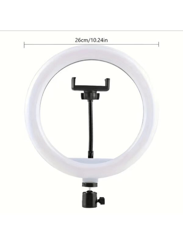 Anneau lumineux LED de 10 pouces avec trÃ©pied rÃ©glable et support pour tÃ©lÃ©phone, Ã©clairage circulaire pour selfie, pour YouTube, zoom, photographie, maquillage, diffusion en direct â€“ Image 11