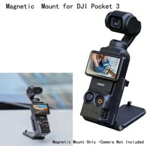 Adaptateur de montage magnétique Sunnylife pour DJI Osmo Pocket 3, base magnétique avec support de bureau multifonction à angle réglable pour accessoires DJI Osmo Pocket 3