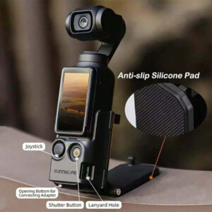 Adaptateur de montage magnétique Sunnylife pour DJI Osmo Pocket 3, base magnétique avec support de bureau multifonction à angle réglable pour accessoires DJI Osmo Pocket 3