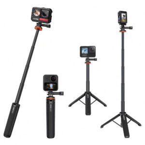 Perche à selfie extensible trépied pour accessoire Insta360 X3 GoPro pour GoPro Max Hero 10 9 8 7 6 5 4, Osmo Action, Insta 360 One R et plus de caméras d'action (50,8 cm)