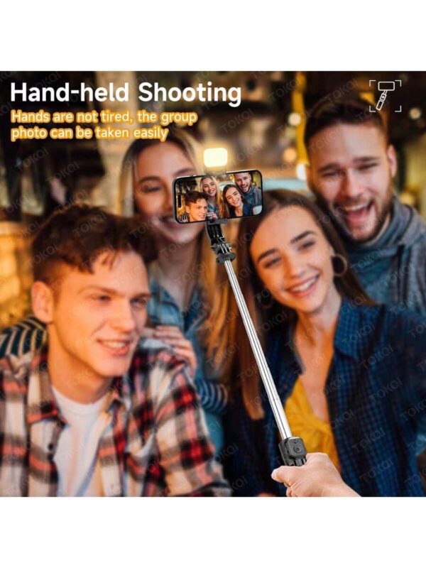 TOKQI Mini perche Ã  selfie trÃ©pied de 6,1 pouces pour tÃ©lÃ©phone portable, perche Ã  selfie antidÃ©rapante avec support de tÃ©lÃ©phone amovible et tÃ©lÃ©commande sans fil, compatible avec plusieurs modÃ¨les de smartphones â€“ Image 5