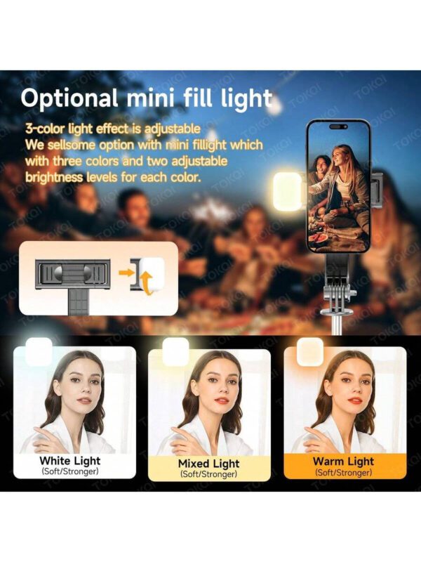 TOKQI Mini perche Ã  selfie trÃ©pied de 6,1 pouces pour tÃ©lÃ©phone portable, perche Ã  selfie antidÃ©rapante avec support de tÃ©lÃ©phone amovible et tÃ©lÃ©commande sans fil, compatible avec plusieurs modÃ¨les de smartphones â€“ Image 6
