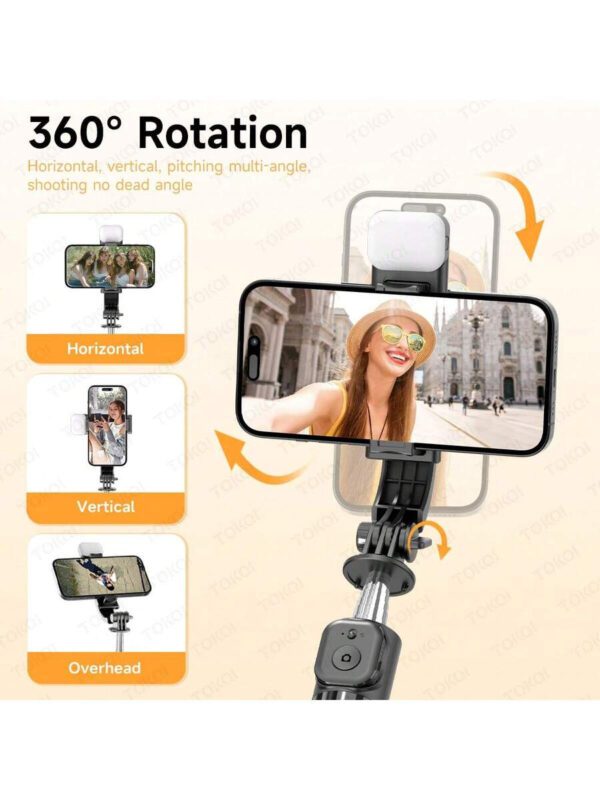 TOKQI Mini perche Ã  selfie trÃ©pied de 6,1 pouces pour tÃ©lÃ©phone portable, perche Ã  selfie antidÃ©rapante avec support de tÃ©lÃ©phone amovible et tÃ©lÃ©commande sans fil, compatible avec plusieurs modÃ¨les de smartphones â€“ Image 9