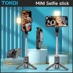 TOKQI Mini perche à selfie trépied de 6,1 pouces pour téléphone portable, perche à selfie antidérapante avec support de téléphone amovible et télécommande sans fil, compatible avec plusieurs modèles de smartphones