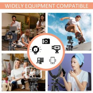 Trépied mobile réglable 128 cm, trépied portable multifonctionnel avec sac de rangement, solide et durable, avec pince pour téléphone portable, parfait pour selfie/vidéo/enregistrement vidéo/diffusion en direct