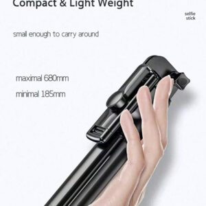 Mini perche à selfie rotative et portable, stabilisateur de distance extensible, trépied de bureau portable, trépied multifonctionnel de photographie de plein air avec obturateur de selfie Bluetooth