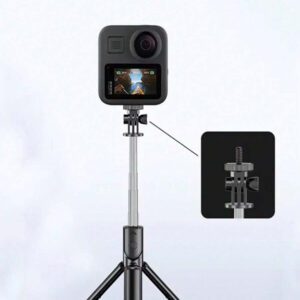 Mini perche à selfie rotative et portable, stabilisateur de distance extensible, trépied de bureau portable, trépied multifonctionnel de photographie de plein air avec obturateur de selfie Bluetooth