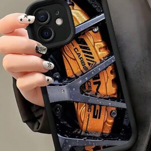 1 pièce Coque de téléphone antichoc en TPU avec motif de roue noire, compatible avec 16, 15, 14, 13, 12, 11 Pro Max et séries, étanche, anti-chute, résistante aux rayures