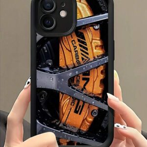 1 pièce Coque de téléphone antichoc en TPU avec motif de roue noire, compatible avec 16, 15, 14, 13, 12, 11 Pro Max et séries, étanche, anti-chute, résistante aux rayures