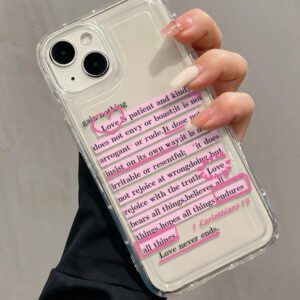 Étui de téléphone antichoc à couverture intégrale en TPU avec motif personnalisé, paragraphe anglais et slogan rose, compatible avec les séries iPhone 16, 15, 14, 13, 12, 11 Pro Max et les séries Samsung