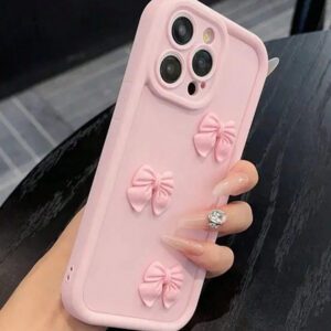 Étui de téléphone à texture de bambou rose avec décoration de papillon mignon, compatible avec 16 Pro Max/16 Pro/16/16 Plus, 15 Pro Max/15 Pro/15/15 Plus, 14 Pro Max/14 Pro/14/14 Plus, 13 Pro Max/13/13 Pro, 12, 11, XR, SE 2022. Étanche, antichoc, anti-chute et résistant aux rayures.