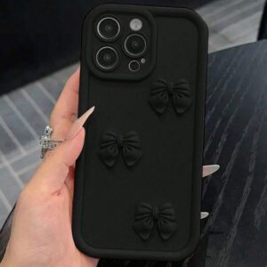Étui de téléphone à texture de bambou rose avec décoration de papillon mignon, compatible avec 16 Pro Max/16 Pro/16/16 Plus, 15 Pro Max/15 Pro/15/15 Plus, 14 Pro Max/14 Pro/14/14 Plus, 13 Pro Max/13/13 Pro, 12, 11, XR, SE 2022. Étanche, antichoc, anti-chute et résistant aux rayures.