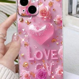 1 pièce Étui de téléphone coloré et antichoc, perforé et transparent, avec motif de fleur en forme de cœur, compatible avec 16/11/16Pro/16Plus/16ProMax/16E/15ProMax/13/14/12/XS/XR/7G/8P, compatible avec Samsung Galaxy S25/S25Plus/S25Ultra/A16/A36/A26/A56/A50/A12/A32/A52/A72/A51/A21S/A13/A14/S24/S24Plus/S24Ultra,S22/A52/A53/A54/A55, compatible avec Xiaomi 11/12Pro/12/12X/13Pro/14Pro/15Pro/, compatible avec Redmi 10/9/Note9/12C/Note11Pro/Note8Pro, étanche, anti-chute et résistant aux rayures