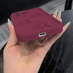 Étui de téléphone à texture de bambou rose avec décoration de papillon mignon, compatible avec 16 Pro Max/16 Pro/16/16 Plus, 15 Pro Max/15 Pro/15/15 Plus, 14 Pro Max/14 Pro/14/14 Plus, 13 Pro Max/13/13 Pro, 12, 11, XR, SE 2022. Étanche, antichoc, anti-chute et résistant aux rayures.