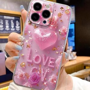1 pièce Étui de téléphone coloré et antichoc, perforé et transparent, avec motif de fleur en forme de cœur, compatible avec 16/11/16Pro/16Plus/16ProMax/16E/15ProMax/13/14/12/XS/XR/7G/8P, compatible avec Samsung Galaxy S25/S25Plus/S25Ultra/A16/A36/A26/A56/A50/A12/A32/A52/A72/A51/A21S/A13/A14/S24/S24Plus/S24Ultra,S22/A52/A53/A54/A55, compatible avec Xiaomi 11/12Pro/12/12X/13Pro/14Pro/15Pro/, compatible avec Redmi 10/9/Note9/12C/Note11Pro/Note8Pro, étanche, anti-chute et résistant aux rayures