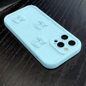 Étui de téléphone à texture de bambou rose avec décoration de papillon mignon, compatible avec 16 Pro Max/16 Pro/16/16 Plus, 15 Pro Max/15 Pro/15/15 Plus, 14 Pro Max/14 Pro/14/14 Plus, 13 Pro Max/13/13 Pro, 12, 11, XR, SE 2022. Étanche, antichoc, anti-chute et résistant aux rayures.