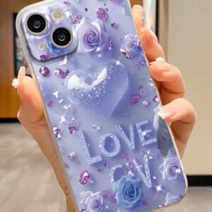 1 pièce Étui de téléphone coloré et antichoc, perforé et transparent, avec motif de fleur en forme de cœur, compatible avec 16/11/16Pro/16Plus/16ProMax/16E/15ProMax/13/14/12/XS/XR/7G/8P, compatible avec Samsung Galaxy S25/S25Plus/S25Ultra/A16/A36/A26/A56/A50/A12/A32/A52/A72/A51/A21S/A13/A14/S24/S24Plus/S24Ultra,S22/A52/A53/A54/A55, compatible avec Xiaomi 11/12Pro/12/12X/13Pro/14Pro/15Pro/, compatible avec Redmi 10/9/Note9/12C/Note11Pro/Note8Pro, étanche, anti-chute et résistant aux rayures