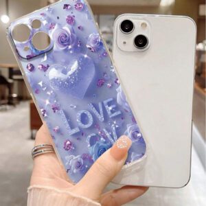 1 pièce Étui de téléphone coloré et antichoc, perforé et transparent, avec motif de fleur en forme de cœur, compatible avec 16/11/16Pro/16Plus/16ProMax/16E/15ProMax/13/14/12/XS/XR/7G/8P, compatible avec Samsung Galaxy S25/S25Plus/S25Ultra/A16/A36/A26/A56/A50/A12/A32/A52/A72/A51/A21S/A13/A14/S24/S24Plus/S24Ultra,S22/A52/A53/A54/A55, compatible avec Xiaomi 11/12Pro/12/12X/13Pro/14Pro/15Pro/, compatible avec Redmi 10/9/Note9/12C/Note11Pro/Note8Pro, étanche, anti-chute et résistant aux rayures