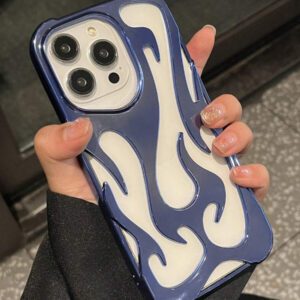 Nouvelle étui de téléphone portable mode avec motif flamme creux, revêtement électrolytique anti-chute, compatible avec 15 Pro Max/14 Pro Max/13 Pro Max, 16/11/12/13/14, S22 Ultra/S23 Ultra/S24 Ultra/S25 Ultra, S22/S23/S24/S25, A16/A53/A54/A55. Étanche, antichoc, résistant aux rayures.