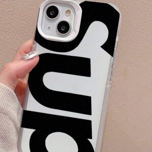 1 pièce Étui de téléphone avec design de lettre compatible avec Apple 17, 17 Plus, 17 Pro, 17 Pro Max, 16, 16 Plus, 16 Pro, 16 Pro Max, 15, 15 Plus, 15 Pro, 15 Pro Max, 14, 14 Plus, 14 Pro, 14 Pro Max, 13, 13 Pro, 13 Pro Max, 12, 12 Pro, 12 Pro Max, 11, 11 Pro, 11 Pro Max, 7, 8, X, XS, anti-pollution, , étanche, antichoc, résistant aux rayures