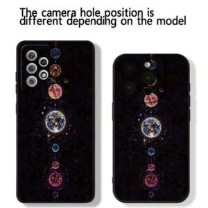 Étui de téléphone anti-chute peint avec éclipse de lune, d'étoiles et de planètes en glitter précis. Compatible avec P14 Pro Max, 3D P13 dessin animé P11 Peint P12 Anti-Drop XR dessin animé 78GES2, également compatible avec la série A03s, A03core, A04, A12, A13, A14, A21s, A22, A23, A24, A32, A33A34, A5 A51A52, A53, A54, A71, A72, A73, S20FE, S21, S22 et compatible avec Xiaomi, compatible avec la série Redmi 9, 9a, 10a, 10c, Note9, Note10, Note11, Note12, 12, 12c. Étui étanche, antichoc et résistant aux rayures.