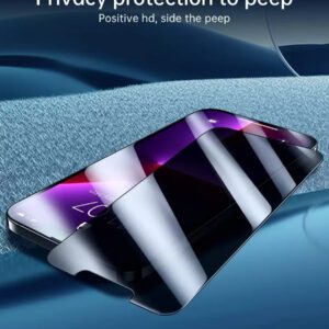 Verre trempé de confidentialité anti-espion compatible avec 16/16 Plus/16 Pro/16 Pro Max/15/15Pro/15Plus/15Promax. Cadeau pour l'anniversaire, la famille, les amis. Protecteur d'écran de téléphone, accessoires de téléphone. Étanche, antichoc, anti-chute, anti-rayures, anti-empreintes digitales, protection intégrale