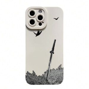 1 pièce Étui de téléphone TPU antichoc à la mode avec motif d'épée de samouraï sombre, compatible avec , étanche, anti-chute, résistant aux rayures