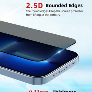 5 paquets de protecteur d'écran en verre de confidentialité compatible avec 11 12 13 14 15 16 Pro Max - Filtre de confidentialité bidirectionnel, verre trempé extra résistant, 5 fois plus résistant, protection invisible, sans traces de doigts, facile à installer, compatible avec 14 15 16 Plus. Cadeau pour l'anniversaire, la famille, les amis. Anti-espion, protecteur d'écran de téléphone, accessoires de téléphone. Étanche, antichoc, anti-chute, anti-rayures, anti-empreintes digitales, protection intégrale