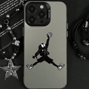 1 pièce Étui de téléphone avec impression de garçon sautant, style portrait européen et américain, graphique sportif. Étui de protection antichoc compatible avec les séries Apple 11/12/13/14/15/16/16Pro/16ProMax, Galaxy A05/A15/A25/A35/A53/A54/A55/S23/S24. Étanche, résistant aux chutes et aux rayures.