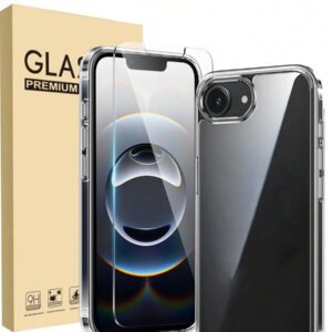 Étui de téléphone portable compatible avec 16e : protection unicolore transparente | Étui de téléphone portable ultra fin anti-jaunissement | Étui de téléphone portable transparent résistant aux chocs et aux rayures (Protecteur d'écran transparent + Étui de téléphone ) Ensemble cadeau pour anniversaire, famille, amis, verre trempé, protecteur d'écran de téléphone, accessoires de téléphone