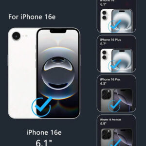 Étui de téléphone portable compatible avec 16e : protection unicolore transparente | Étui de téléphone portable ultra fin anti-jaunissement | Étui de téléphone portable transparent résistant aux chocs et aux rayures (Protecteur d'écran transparent + Étui de téléphone ) Ensemble cadeau pour anniversaire, famille, amis, verre trempé, protecteur d'écran de téléphone, accessoires de téléphone