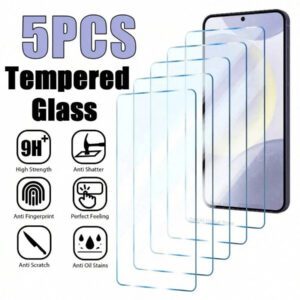 5 pièces Verre trempé compatible avec Samsung Galaxy S24 Ultra A54 A14 A13 A53 A34 A33 A52 5G S23 Plus Protecteur d'écran compatible avec Samsung A32 A22 S21 Couverture complète Haute définition Clair, sans bulles, résistant aux rayures et aux chocs Protecteur d'écran en verre trempé ultra haute définition Cadeau pour anniversaire/Pâques/Jour des Présidents/Noël/Famille/Amis/Petit ami Cadeau pour anniversaire, famille, amis Protecteur d'écran de téléphone, accessoires de téléphone Imperméable Antichoc Résistant aux rayures Anti-empreintes