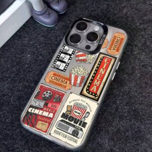 1 pièce Étui de téléphone avec élément d'étiquette autocollante, illustration, protection de caméra anti-chute mate. Compatible avec 11, 12, 13, 14, 15, 16 ProMax X, XS, XR, 16E, 15 Plus, compatible avec Samsung Galaxy A03, A05, A05S, A12, A14, A15, A32 4G/5G, A35, A52/A52s 5G, compatible avec OPPO A16, A17, A36, A57 4G, A58 4G, A60, A78 4G, A94, A95 Étanche, antichoc, résistant aux rayures