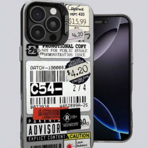 1 pièce Étui de téléphone avec élément d'étiquette autocollante, illustration, protection de caméra anti-chute mate. Compatible avec 11, 12, 13, 14, 15, 16 ProMax X, XS, XR, 16E, 15 Plus, compatible avec Samsung Galaxy A03, A05, A05S, A12, A14, A15, A32 4G/5G, A35, A52/A52s 5G, compatible avec OPPO A16, A17, A36, A57 4G, A58 4G, A60, A78 4G, A94, A95 Étanche, antichoc, résistant aux rayures