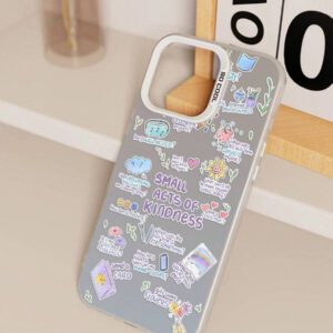 1 pièce Étui de téléphone avec élément d'étiquette autocollante, illustration, protection de caméra anti-chute mate. Compatible avec 11, 12, 13, 14, 15, 16 ProMax X, XS, XR, 16E, 15 Plus, compatible avec Samsung Galaxy A03, A05, A05S, A12, A14, A15, A32 4G/5G, A35, A52/A52s 5G, compatible avec OPPO A16, A17, A36, A57 4G, A58 4G, A60, A78 4G, A94, A95 Étanche, antichoc, résistant aux rayures
