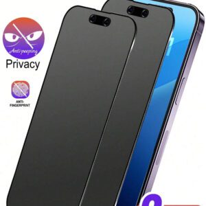 2 paquets de protecteur d'écran en céramique mate anti-espion à 25° pour iPhone 16 Pro Max/16 Pro/16/16E et anciens modèles (11-15/Série X) - Couverture intégrale compatible avec les étuis, avec un revêtement anti-reflet en céramique lisse et un kit d'outils de nettoyage (protection anti-rayures 9H | revêtement anti-traces de doigts). Accessoires essentiels de protection d'écran pour une utilisation quotidienne, au bureau ou à la maison. Protège contre l'eau, les chocs et les chutes.