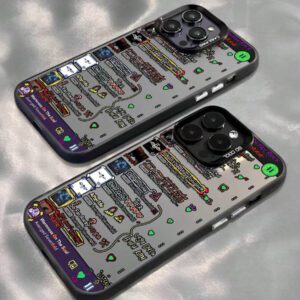 1 pièce Étui de téléphone avec élément d'étiquette autocollante, illustration, protection de caméra anti-chute mate. Compatible avec 11, 12, 13, 14, 15, 16 ProMax X, XS, XR, 16E, 15 Plus, compatible avec Samsung Galaxy A03, A05, A05S, A12, A14, A15, A32 4G/5G, A35, A52/A52s 5G, compatible avec OPPO A16, A17, A36, A57 4G, A58 4G, A60, A78 4G, A94, A95 Étanche, antichoc, résistant aux rayures